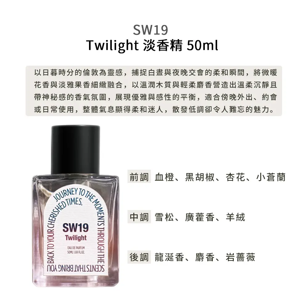 SW19 淡香精 50ml /多款任選/平行輸入/ Twilight