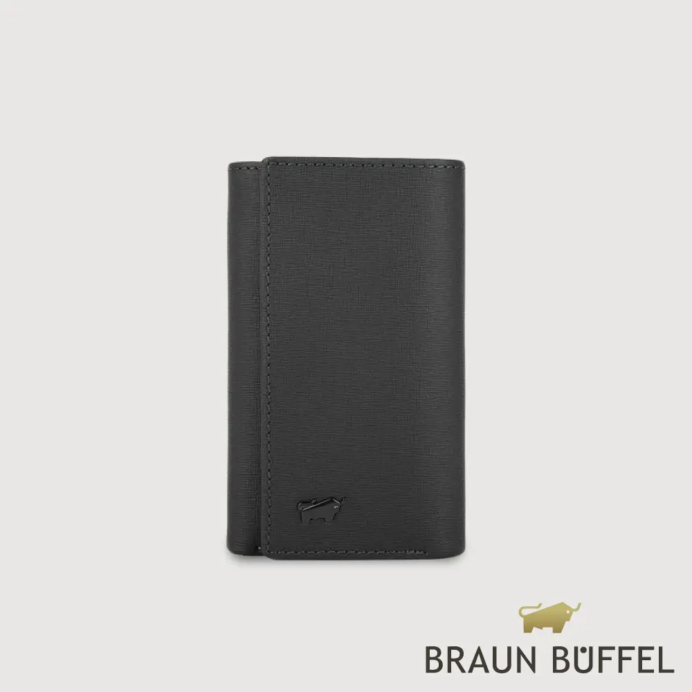 【BRAUN BUFFEL 德國小金牛】台灣總代理 維克多-E 鑰匙包-黑色/BF570-110-BK