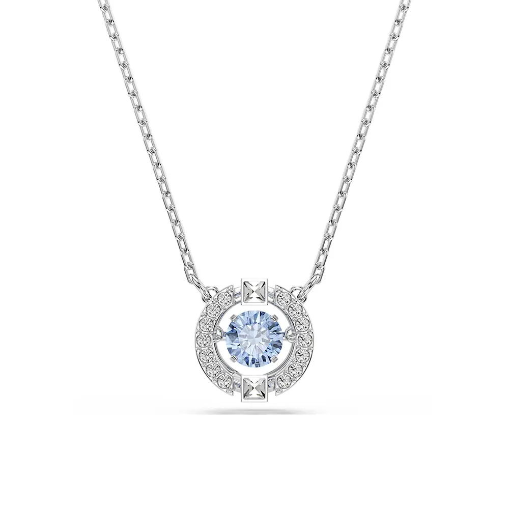 SWAROVSKI 施華洛世奇 Una 閃耀舞動水晶項鍊-藍水晶 送禮 禮物 推薦(5279425)
