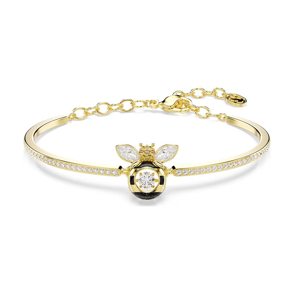 SWAROVSKI 施華洛世奇 Idyllia 可愛小蜜蜂水晶手鐲 手環-金色 送禮 禮物 推薦(5742679)