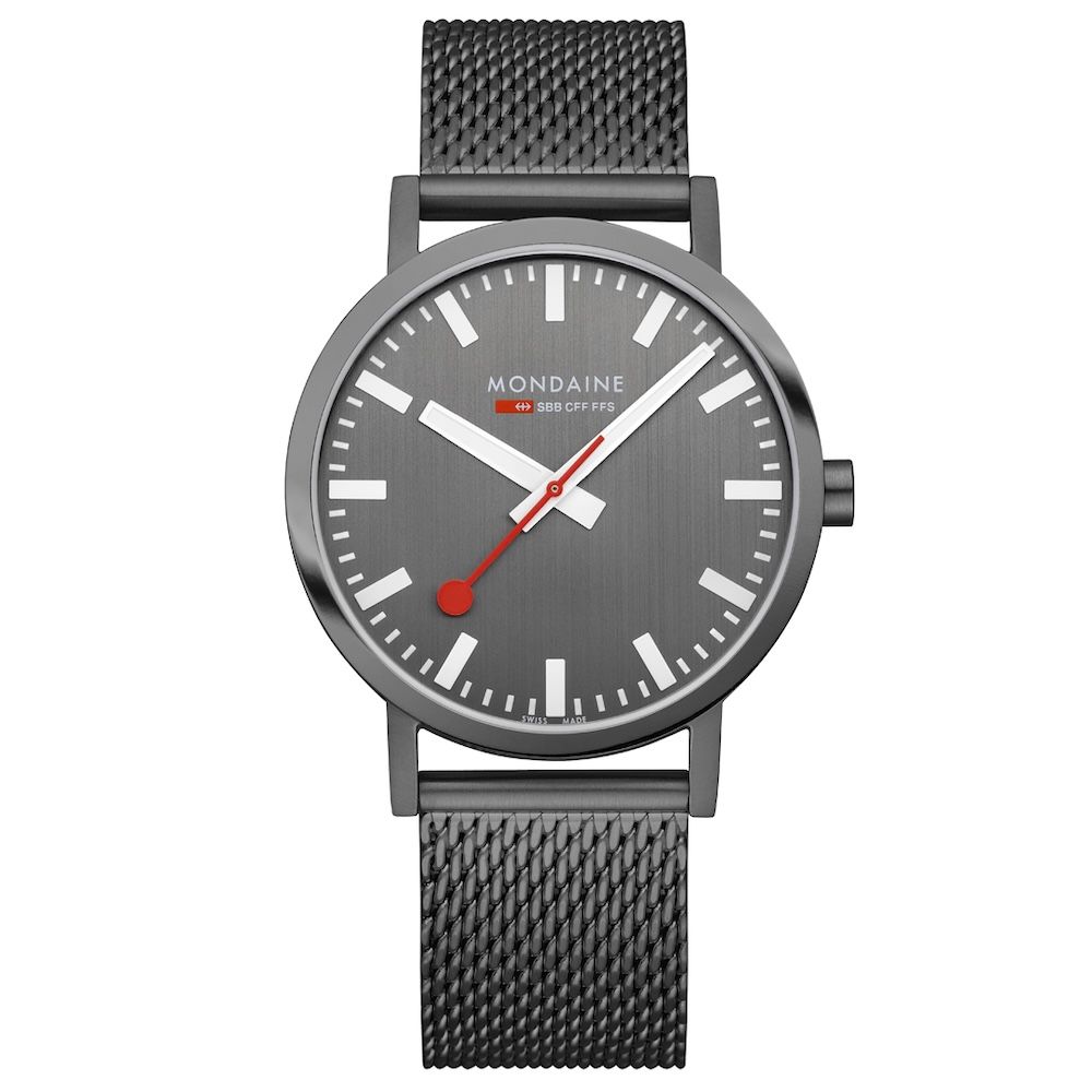 MONDAINE瑞士國鐵Classic Grey平面經典夜光腕錶/ 鋼鐵灰/ 660081BM/ 40mm