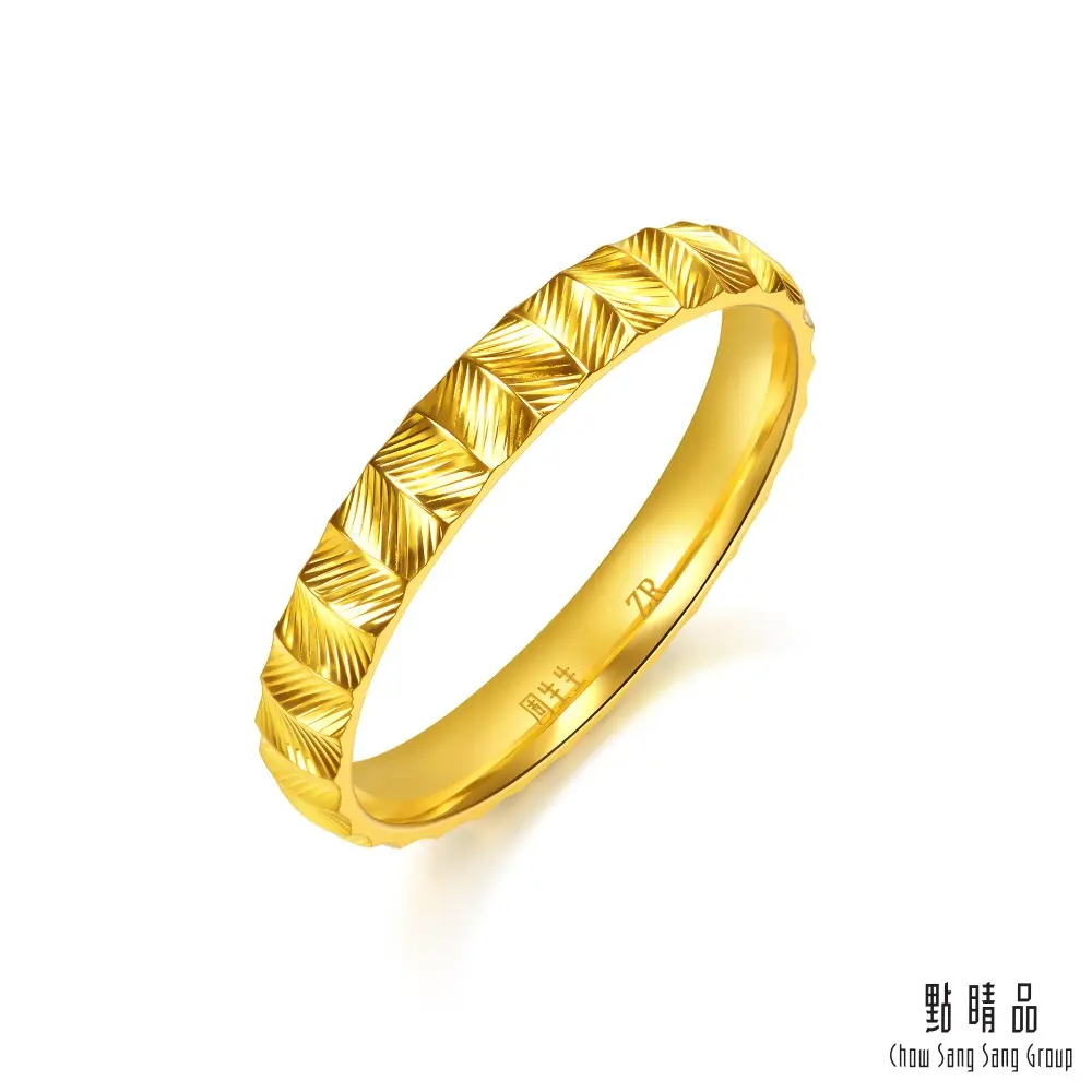 點睛品 金波流光 黃金戒指_計價黃金(港圍15)