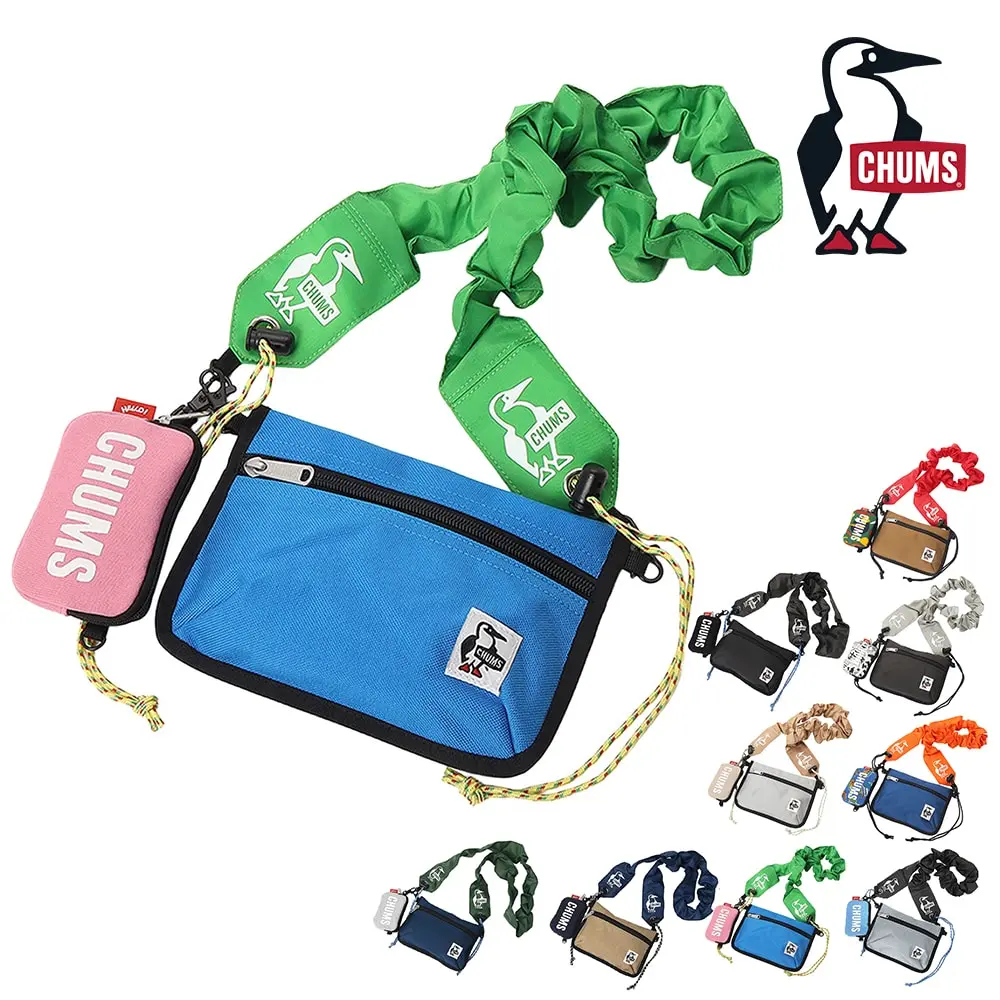 CHUMS Wearable Sling Shoulder Bag Sweat Nylon兩用造型肩背包/ 粉紅/藍