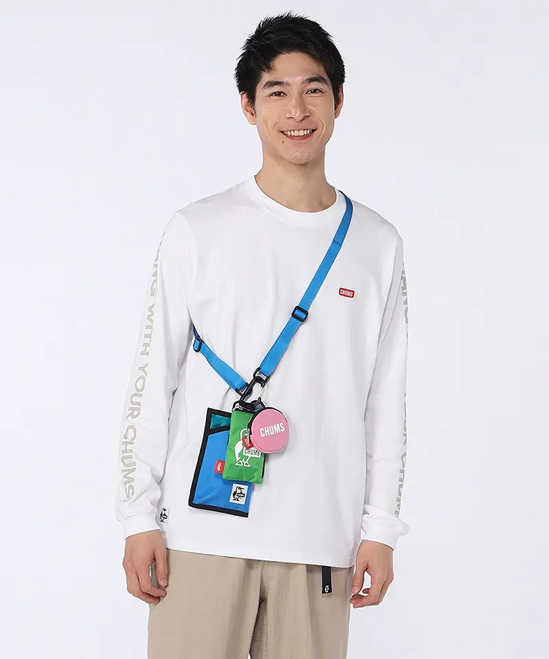 CHUMS Sling 3 Pouch Sweat Nylon3P多用途肩背包/ 粉紅/藍