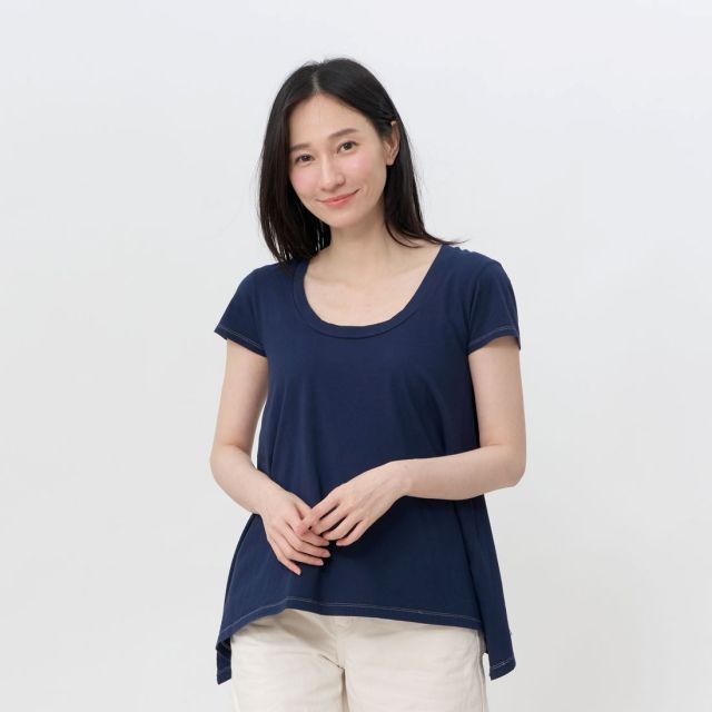 好我 so that's me 純棉水洗短袖傘襬女TEE /單寧藍/ M