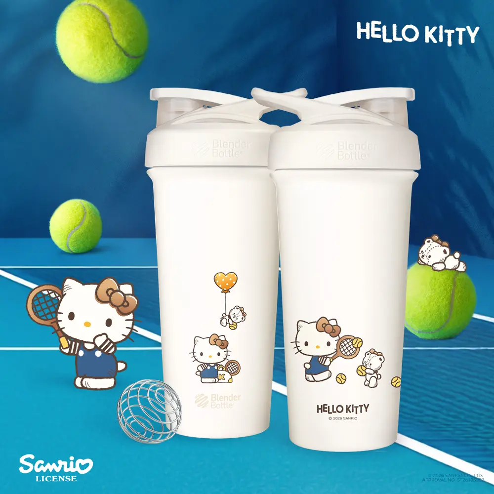 BlenderBottle Sleek按壓式不鏽鋼水壺/ 三麗鷗/ Hello Kitty/ 網球夢/ 25oz/ 740ml