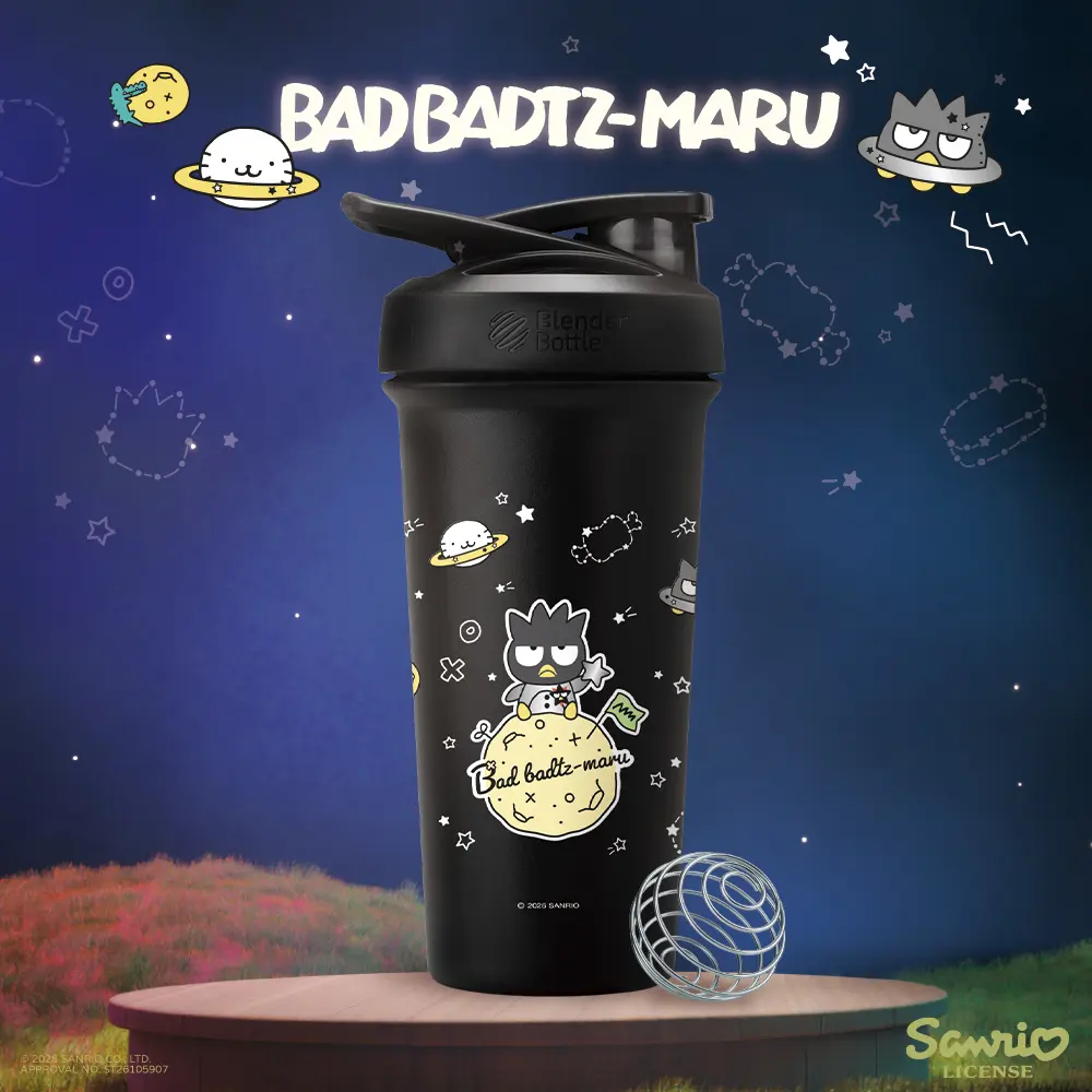 BlenderBottle Sleek按壓式不鏽鋼水壺/ 三麗鷗/ 酷企鵝/ 酷星球/ 25oz/ 740ml