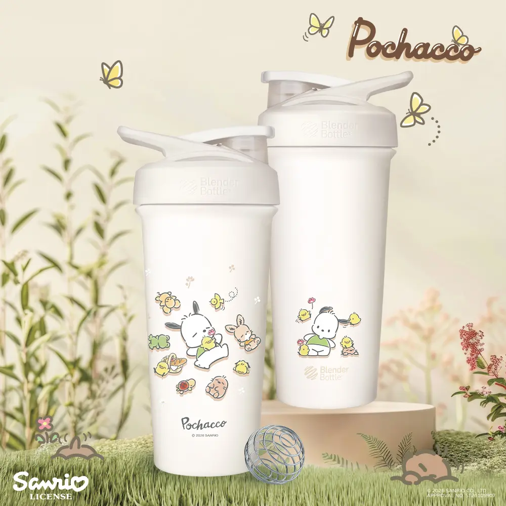 BlenderBottle Sleek按壓式不鏽鋼水壺/ 三麗鷗/ 帕恰狗/ 野餐聚/ 25oz/ 740ml