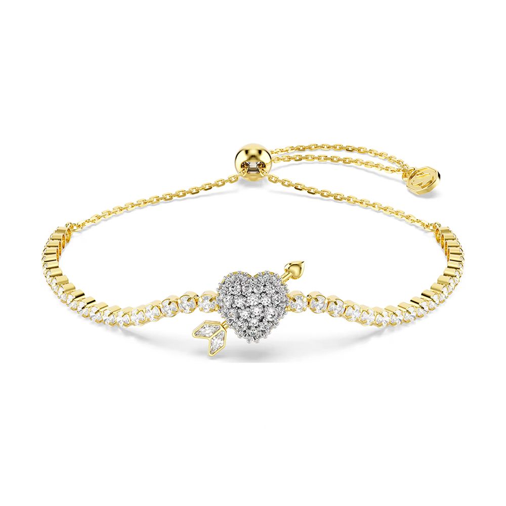 SWAROVSKI 施華洛世奇 Idyllia 邱比特之箭心形手鍊-金 送禮 禮物 推薦(5744061)