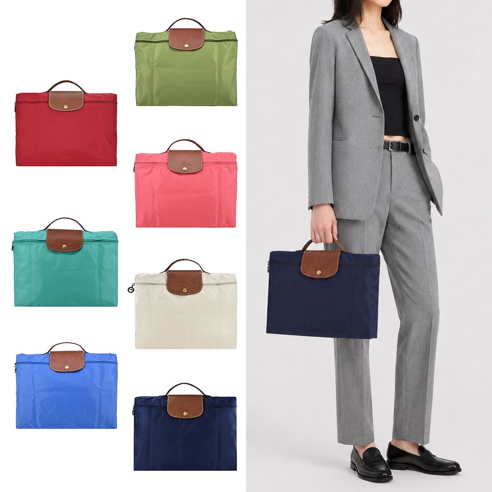 LONGCHAMP LE PLIAGE系列再生尼龍手提摺疊公事包(小/多色選)/平行輸入/ 海軍藍