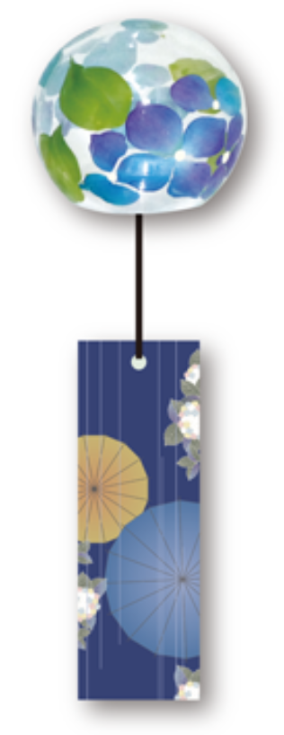 日本 喜多方蒔繪風鈴/ S/ 繡球花