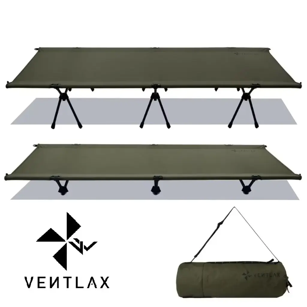 VENTLAX【一般版】兩用輕量化行軍床(含增高腳) 600D/ 綠色