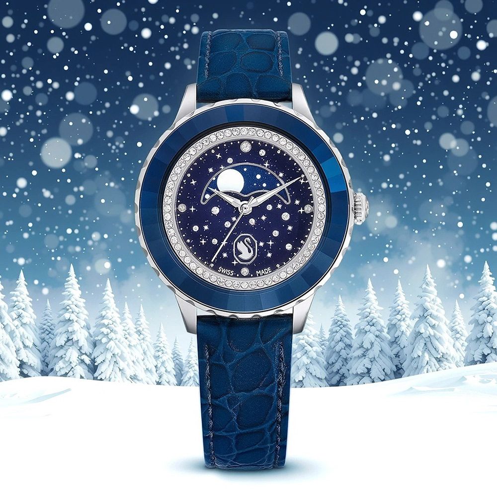 SWAROVSKI 施華洛世奇 Octea Moon 55週年紀念 繁星月相手錶 女錶-37mm 送禮 禮物 推薦(5677494)