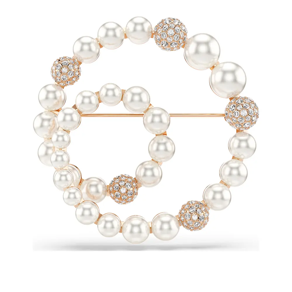 SWAROVSKI 施華洛世奇 Matrix 高雅輕奢水晶珍珠胸針 送禮 禮物 推薦(5743778)