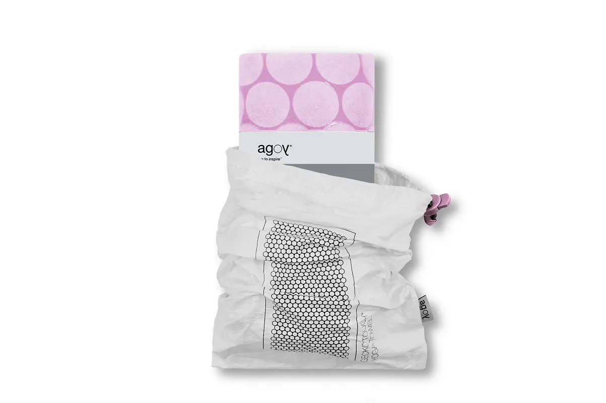 【agoy】瑜伽鋪巾組合 Gecko Touch 壁虎鋪巾 經典圈圈  標準配方+防水袋+高密 Large 瑜伽磚/ 王子紫