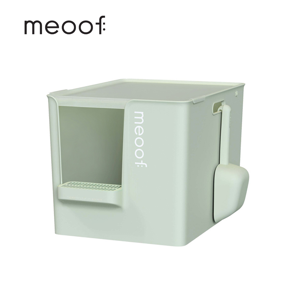meoof 大別墅貓砂盆 100L大容量 多貓適用 薄荷奶綠