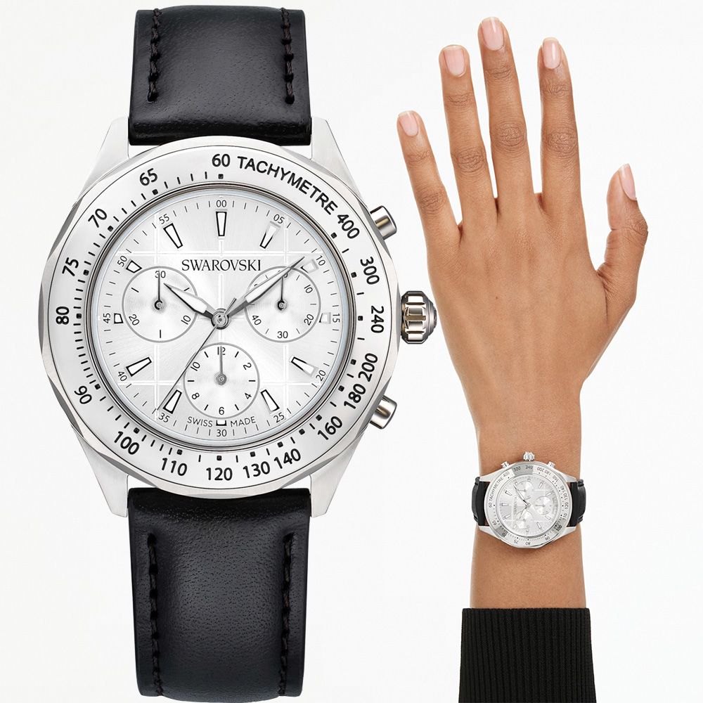 SWAROVSKI 施華洛世奇 Dextera 運動風計時手錶 中性錶 男錶-39mm 送禮 禮物 推薦(5728378)