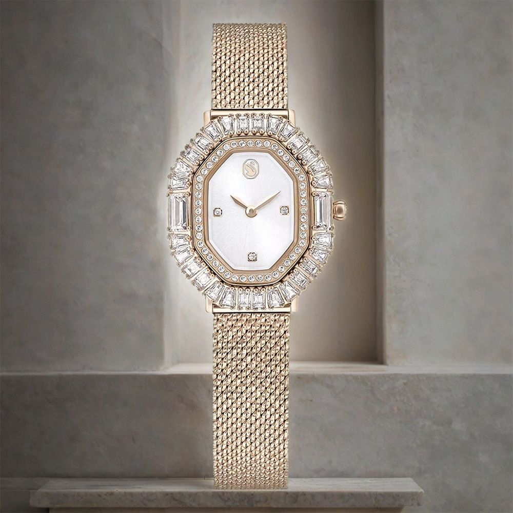 SWAROVSKI 施華洛世奇 Matrix 方形切割水晶八角米蘭帶手錶 女錶-30x25mm 送禮 禮物 推薦(5732501)