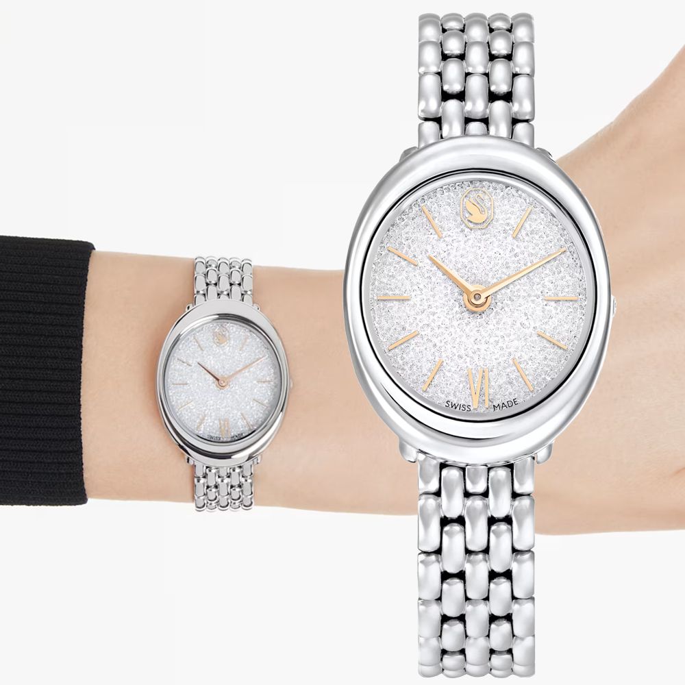SWAROVSKI 施華洛世奇 Imber 璀璨水晶橢圓形手錶 女錶-37 x 30mm 送禮 禮物 推薦(5717590)