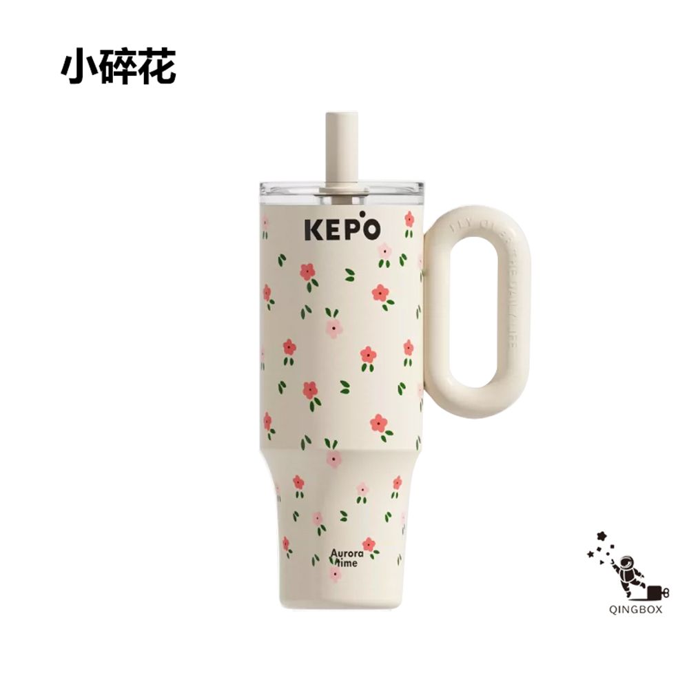 KEPO LQ 1200mL KC015 花園冰霸杯 吸管保溫杯 陶瓷款 小碎花