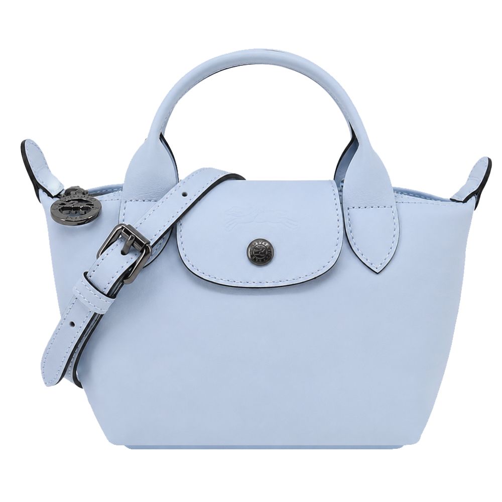 LONGCHAMP LE PLIAGE XTRA系列牛皮手提/斜背兩用水餃包(迷你/波光藍)/平行輸入