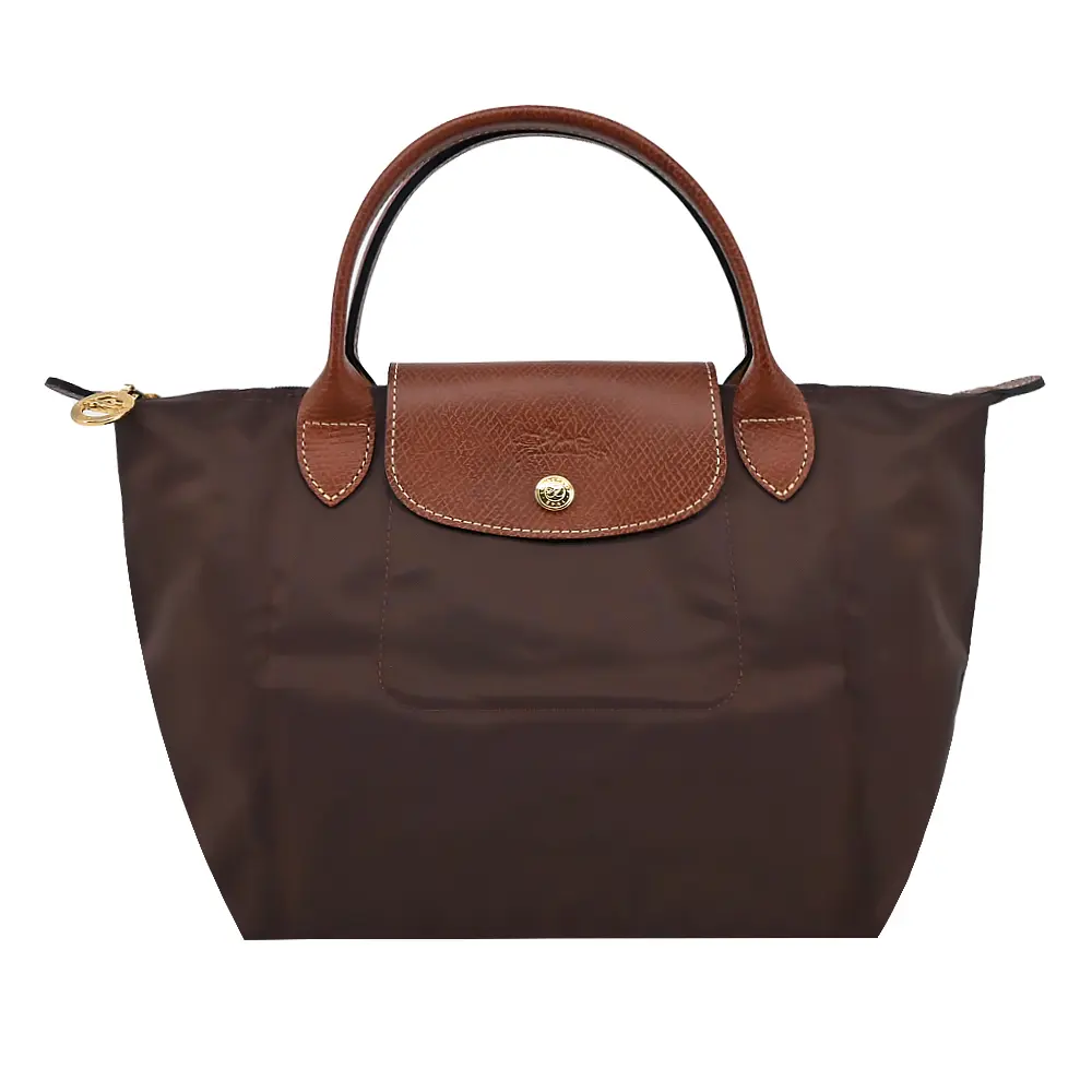 LONGCHAMP LE PLIAGE系列短把再生尼龍摺疊水餃包(小/摩卡)/平行輸入