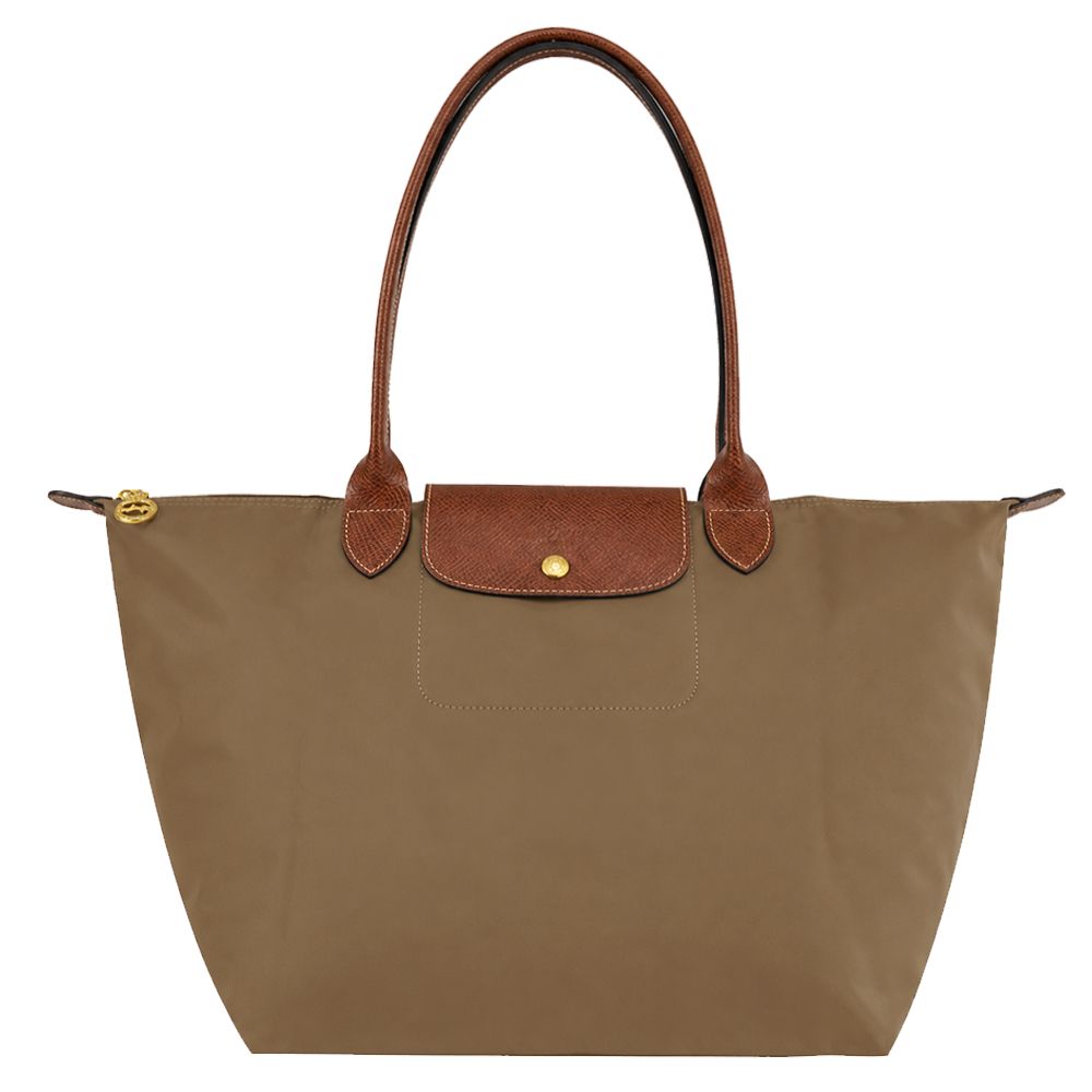 LONGCHAMP LE PLIAGE系列長把再生尼龍摺疊水餃包(大/橄欖綠)/平行輸入
