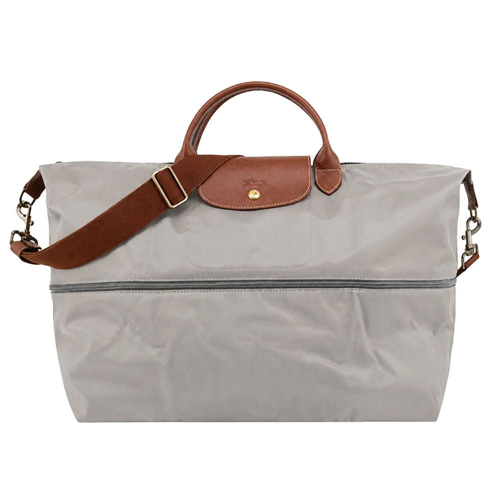 LONGCHAMP LE PLIAGE系列再生尼龍延展兩用旅行袋(小石子灰)/平行輸入
