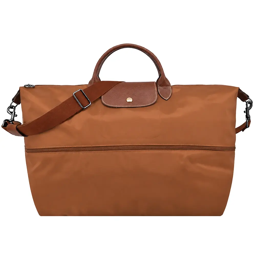 LONGCHAMP LE PLIAGE系列再生尼龍延展兩用旅行袋(白蘭地酒)/平行輸入