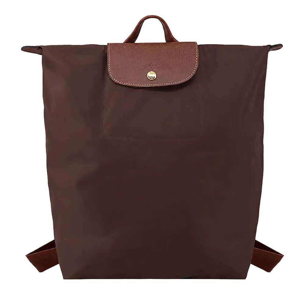 LONGCHAMP LE PLIAGE系列再生尼龍摺疊後背包(中/摩卡)/平行輸入