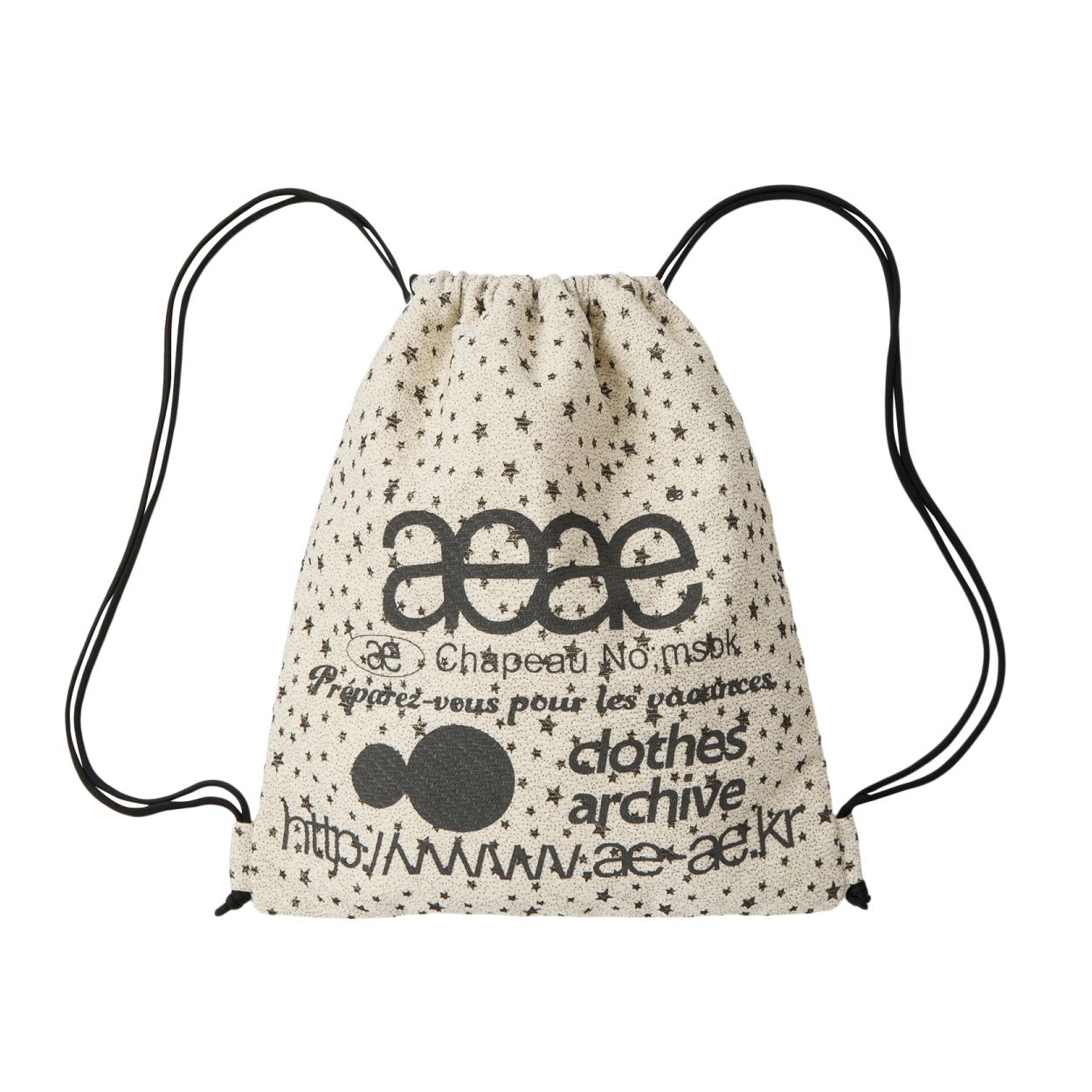 韓國 aeae WEB LOGO STELLA GYM SACK 韓國製鋪棉絎縫抽繩束口後背包 象牙白