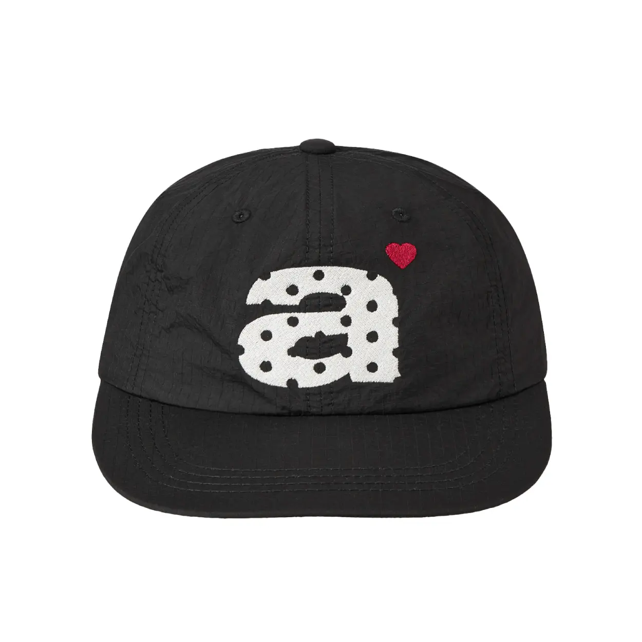 韓國 aeae DOT SMALL LETTER NYLON CAP 圓點小字標誌輕量尼龍棒球帽 黑色