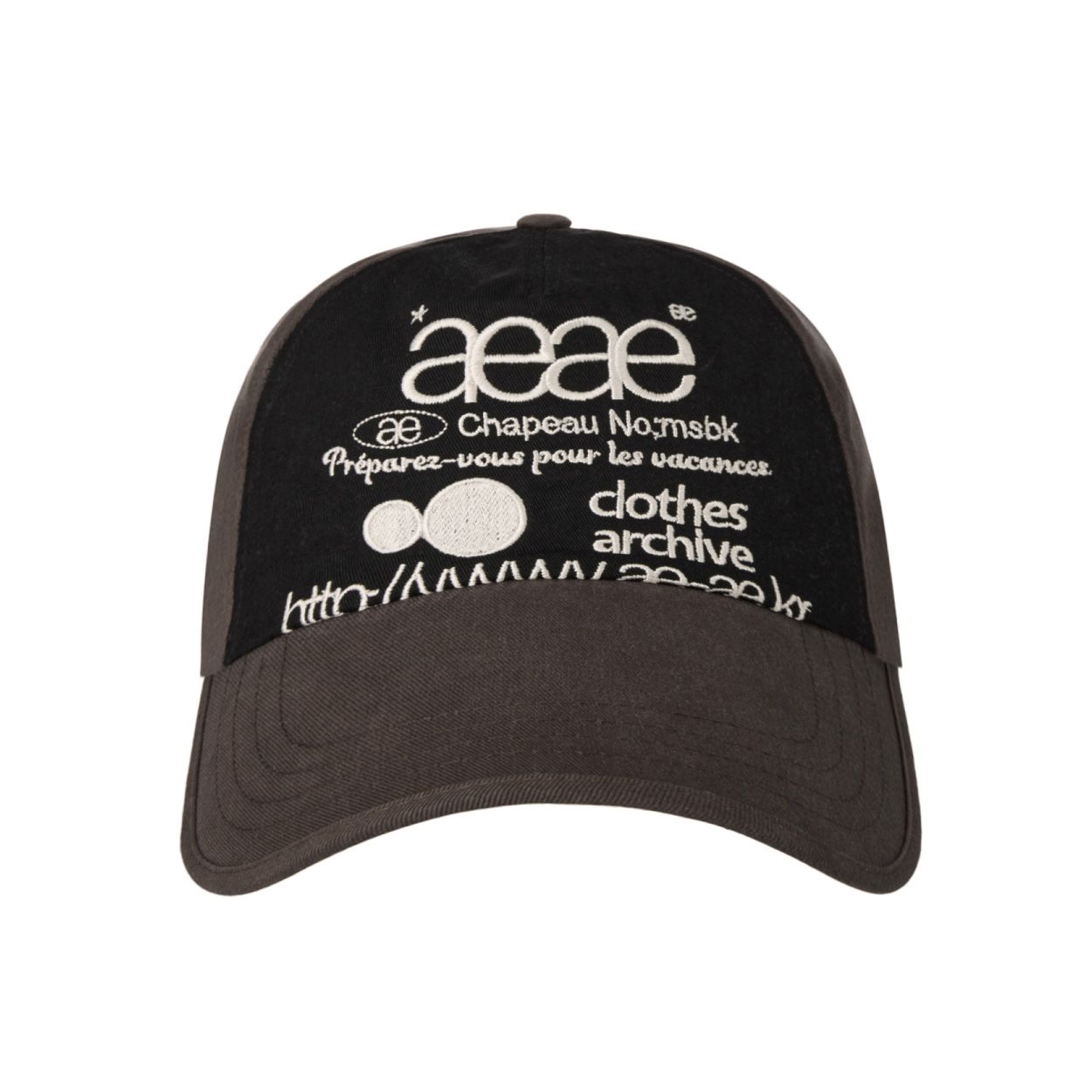 韓國 aeae WEB LOGO 5 PANNEL BALL CAP 復古水洗棉質五片式棒球帽 深棕黑