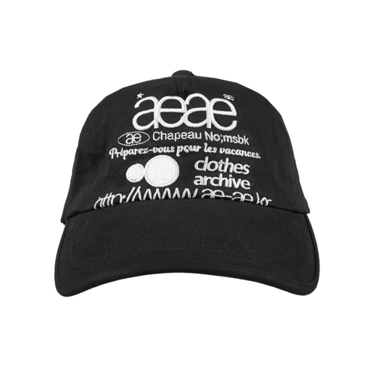 韓國 aeae WEB LOGO 5PANNEL CAP 復古水洗棉質五片式棒球帽 黑色