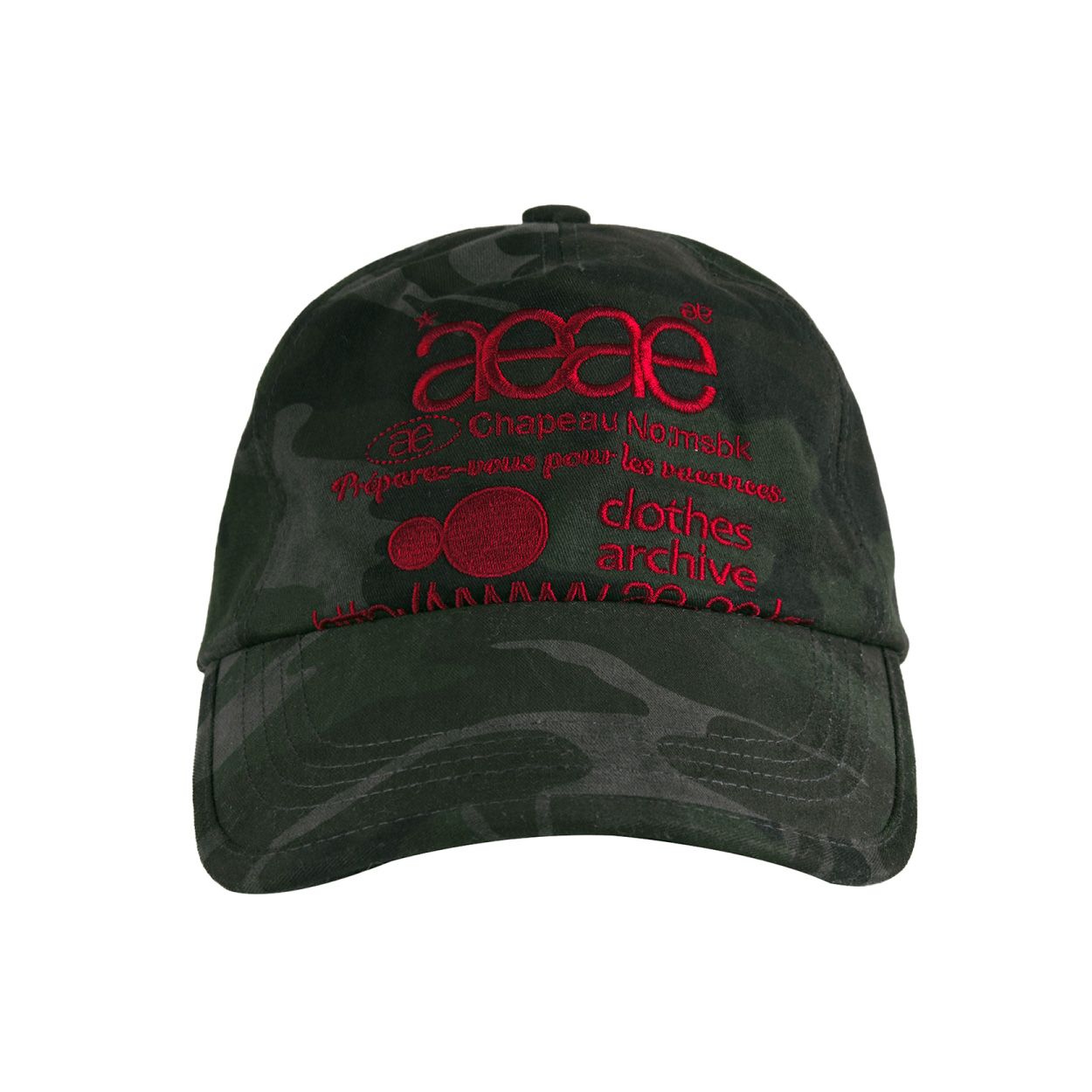 韓國 aeae WEB LOGO CAMO 5 PANNEL CAP 復古迷彩棉質五片式棒球帽 黑色