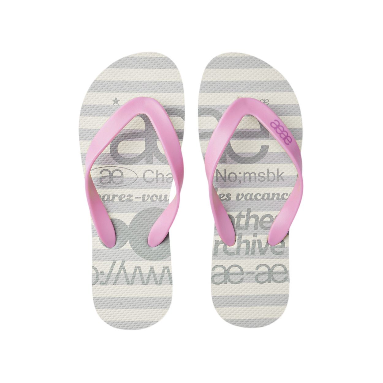 韓國 aeae WEB LOGO STRIPE FLIP FLOP 條紋標誌夾腳拖/ 灰色/ 預購 1號
