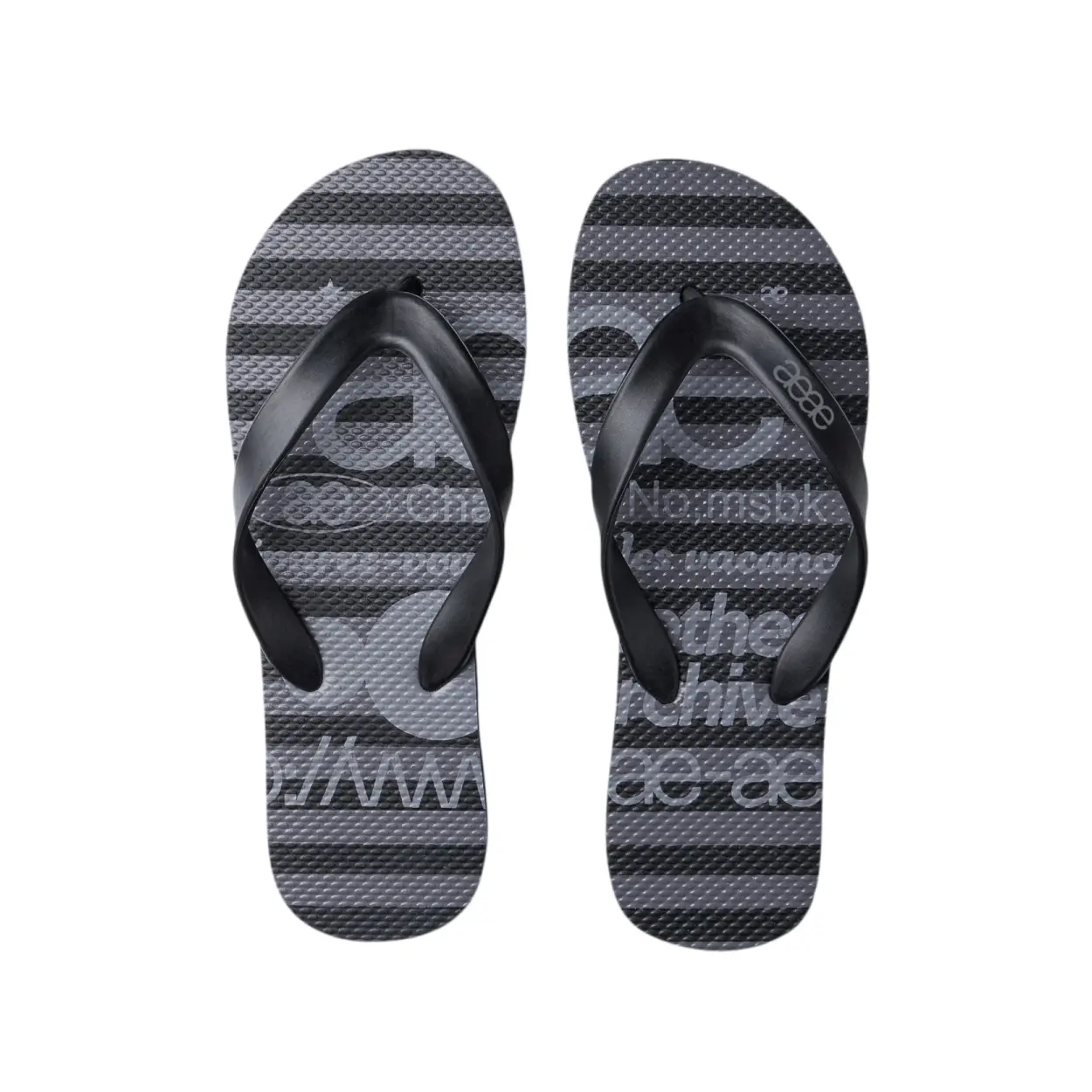 韓國 aeae WEB LOGO STRIPE FLIP FLOP 條紋標誌夾腳拖/ 黑色/ 預購 0號