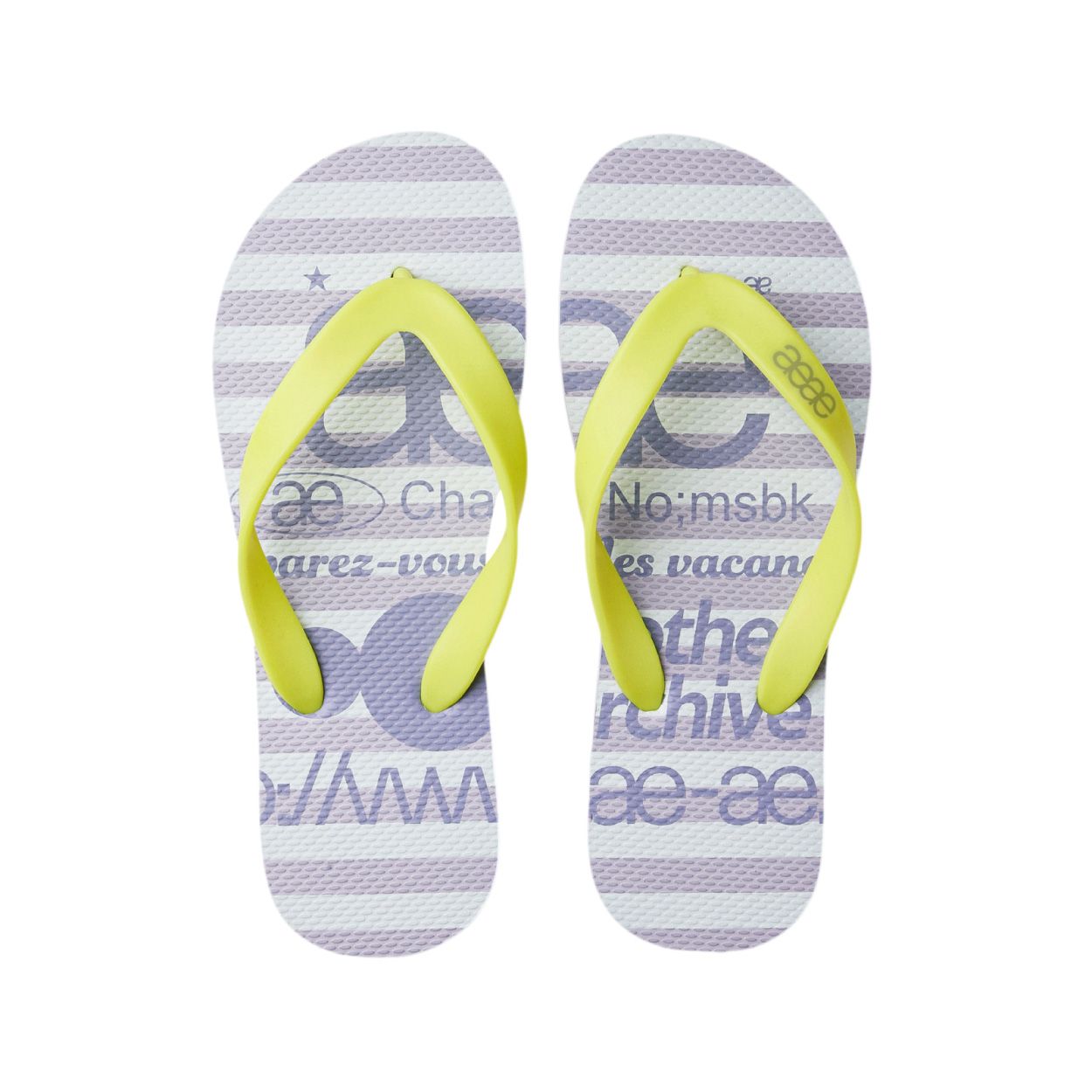 韓國 aeae WEB LOGO STRIPE FLIP FLOP 條紋標誌夾腳拖/ 薰衣草紫/ 預購 1號