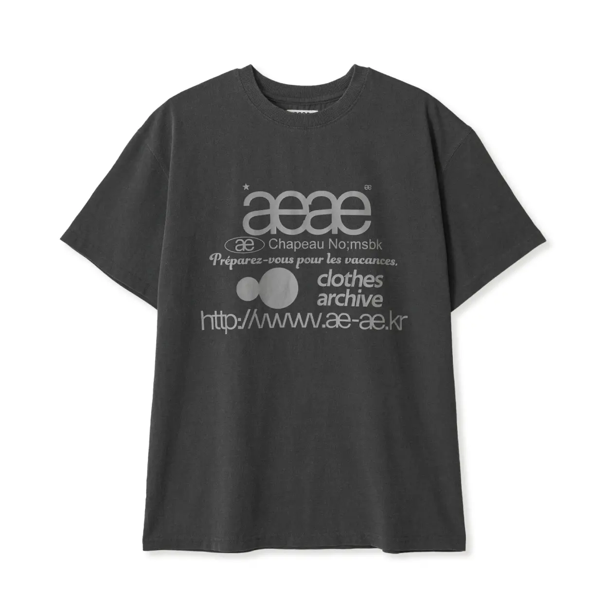 韓國 aeae WEB LOGO T-SHIRTS 經典標誌棉質短袖T恤/ 水洗黑/ 預購 2號