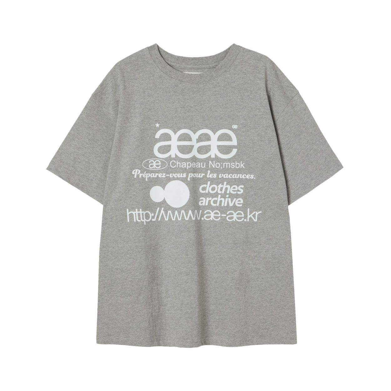 韓國 aeae WEB LOGO T-SHIRTS 經典標誌棉質短袖T恤/ 混灰色/ 預購 0號