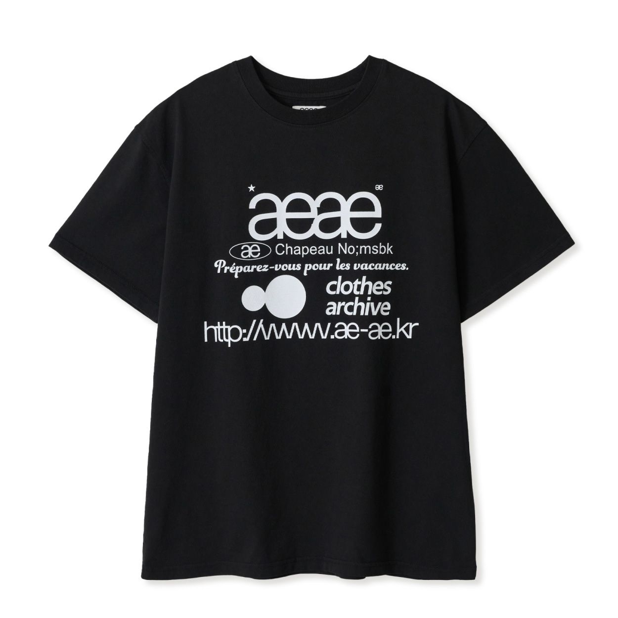 韓國 aeae WEB LOGO T-SHIRTS 經典標誌棉質短袖T恤/ 黑色/ 預購 1號