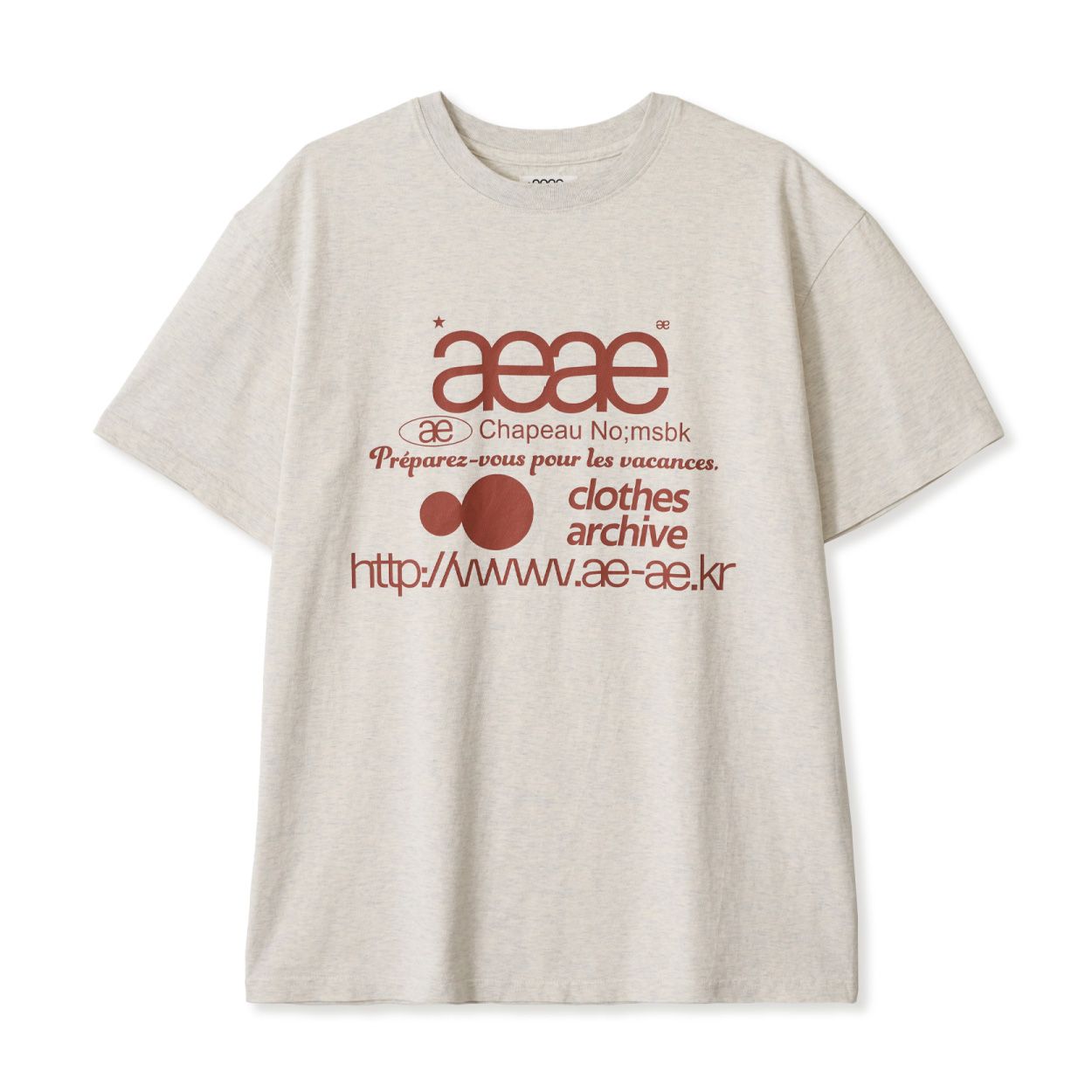 韓國 aeae WEB LOGO T-SHIRTS 經典標誌棉質短袖T恤/ 燕麥色/ 預購 2號