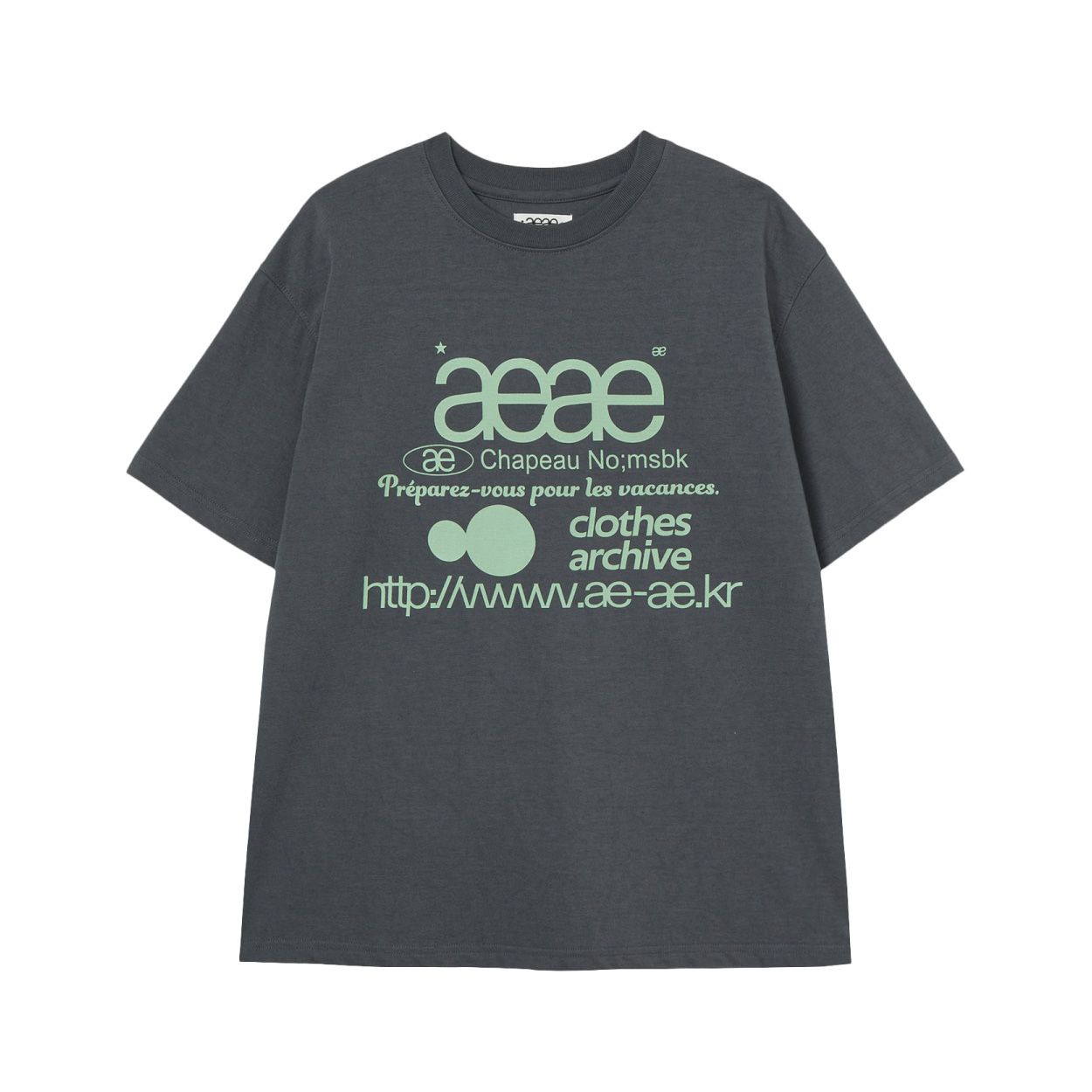 韓國 aeae WEB LOGO T-SHIRTS 韓國製經典標誌棉質短袖T恤/ 炭灰色/ 預購 1號