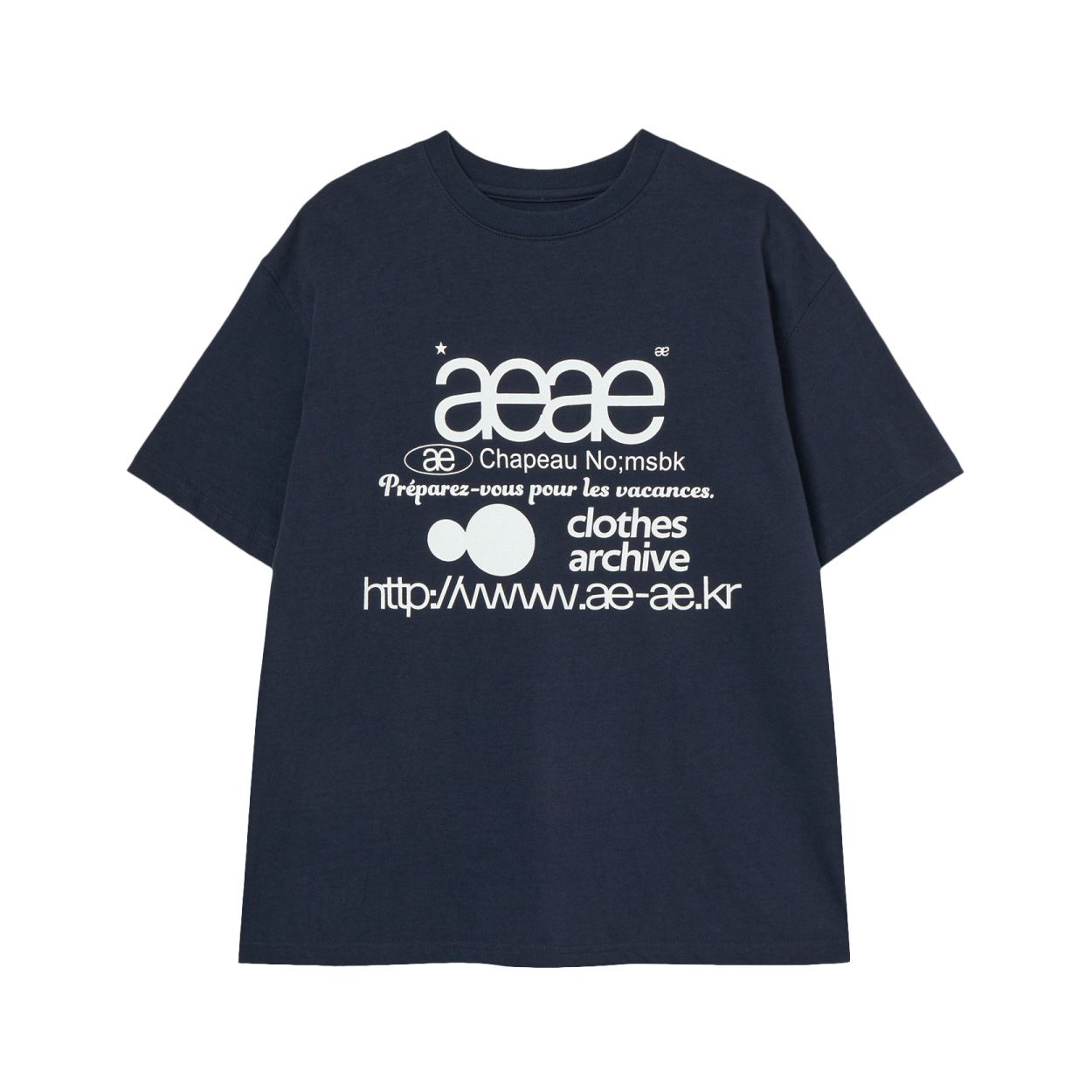 韓國 aeae WEB LOGO T-SHIRTS 韓國製經典標誌棉質短袖T恤/ 海軍藍/ 預購 2號