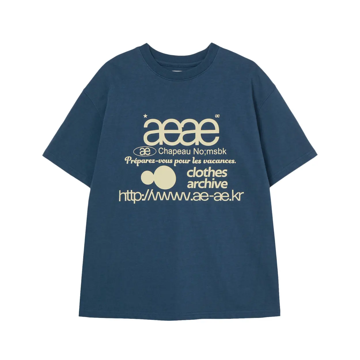 韓國 aeae WEB LOGO T-SHIRTS 韓國製經典標誌棉質短袖T恤/ 靛藍色/ 預購 2號