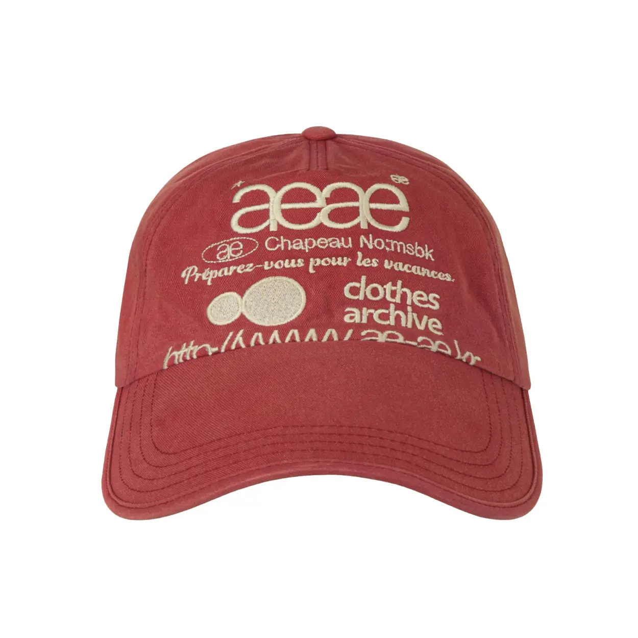 韓國 aeae WEB LOGO WASHED 5 PANNEL BALL CAP 韓國製復古水洗棉質五片式棒球帽 紅色