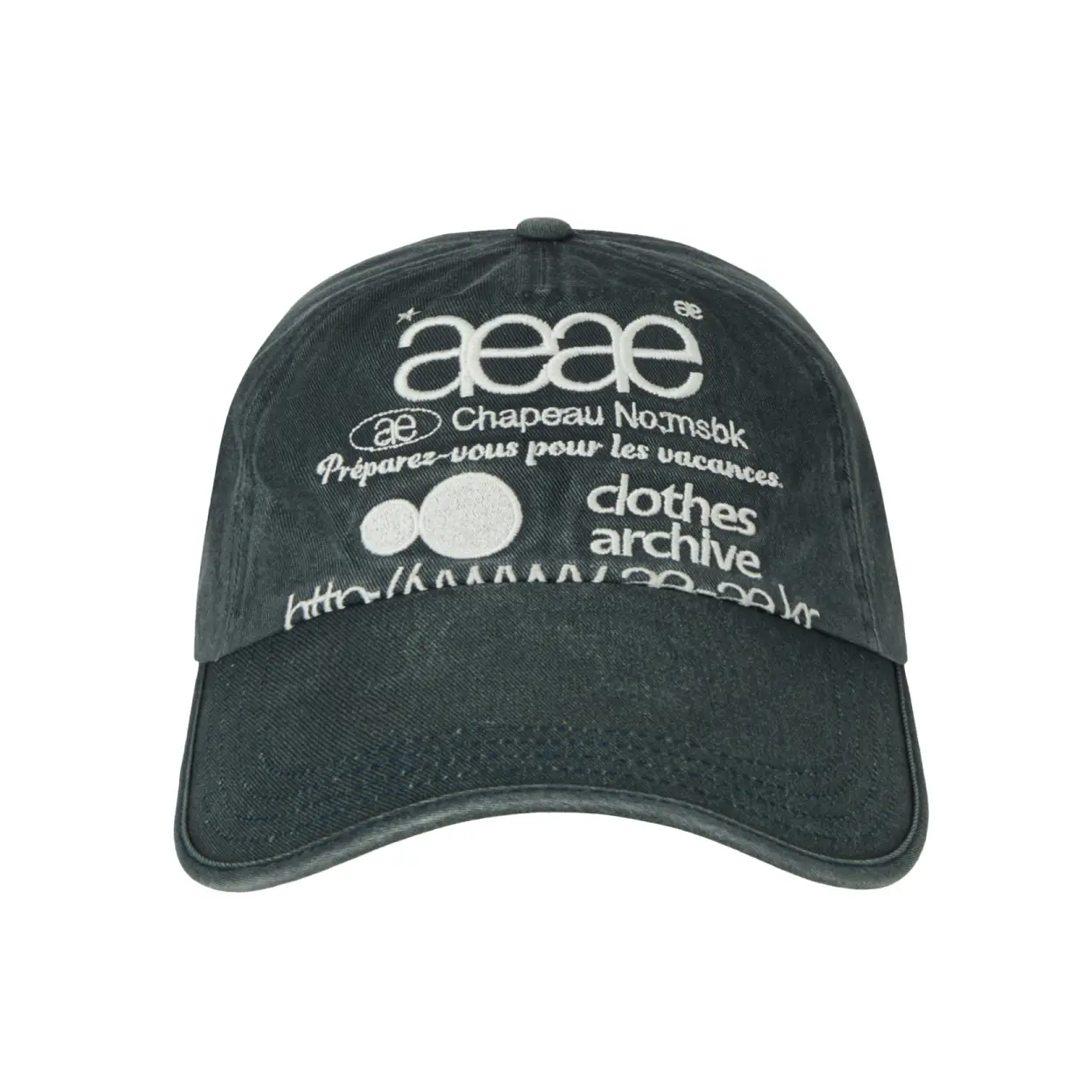 韓國 aeae WEB LOGO WASHED 5 PANNEL BALL CAP 韓國製復古水洗棉質五片式棒球帽 海軍藍