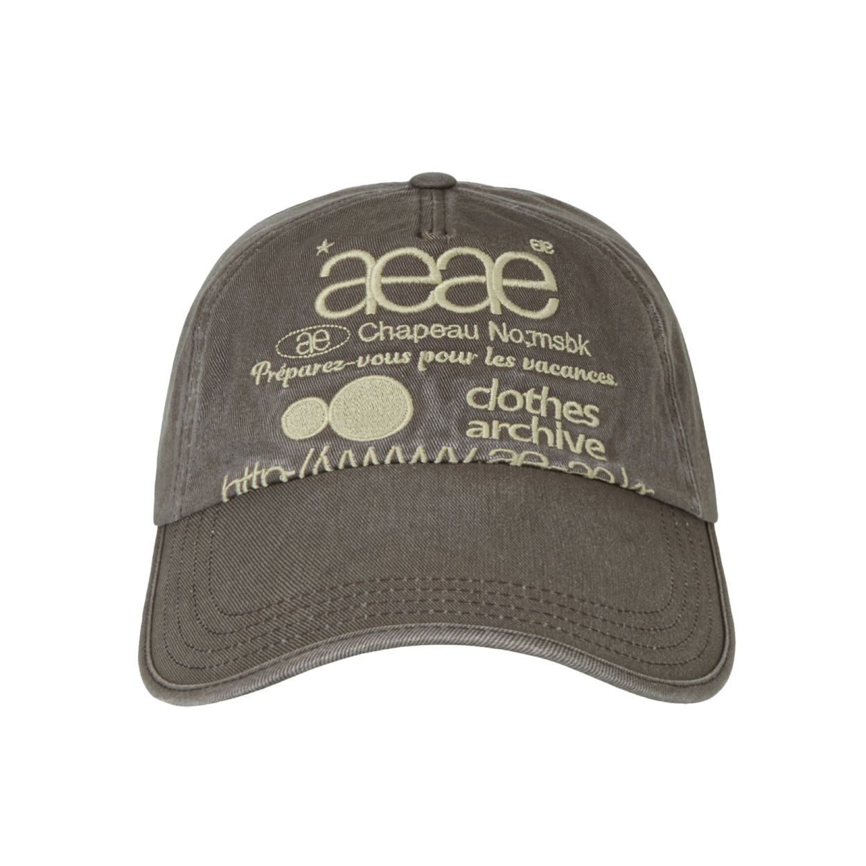 韓國 aeae WEB LOGO WASHED 5 PANNEL BALL CAP 韓國製復古水洗棉質五片式棒球帽 棕色