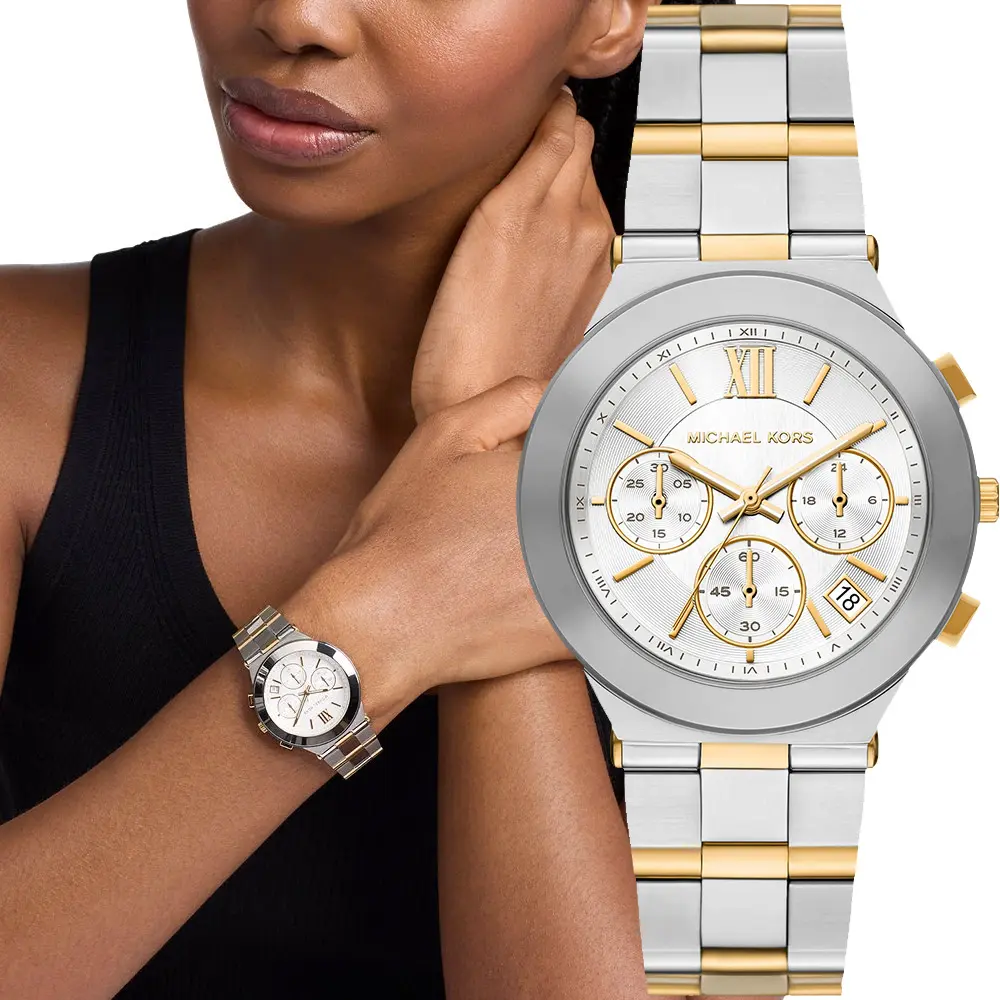 Michael Kors MK Billie 時尚三眼計時女錶-銀/37mm 送禮 禮物 推薦(MK7605)