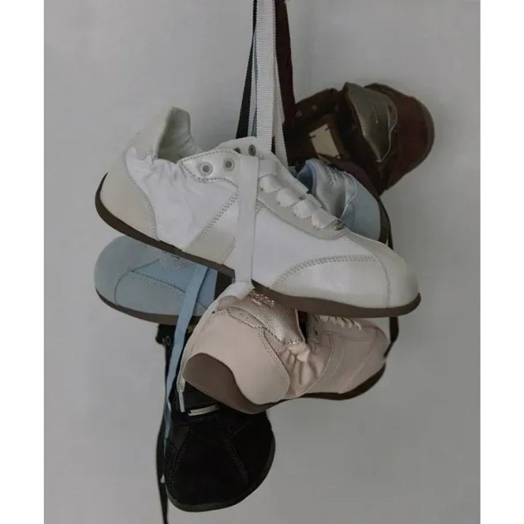 韓國 Rockfish Weatherwear SCRUNCH FLAT SNEAKERS 皺褶綁帶平底休閒鞋/ 藍色 BLUE/ 預購 24 cm